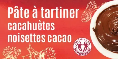 La pâte à tartiner cacahuètes noisettes cacao