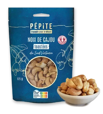 Les noix de cajou toastées  du Sud Vietnam