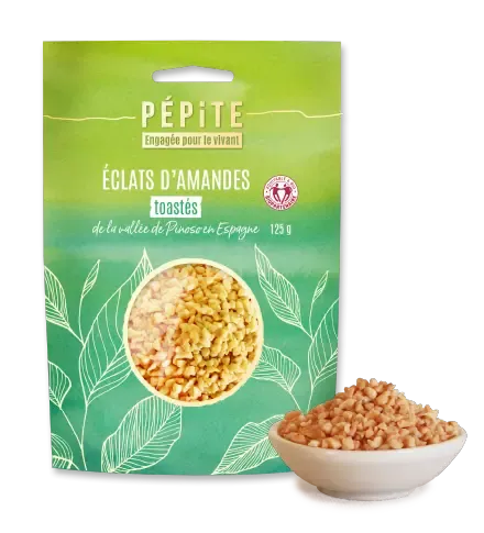 Les éclats d'amandes toastés de la vallée de Pinoso en Espagne