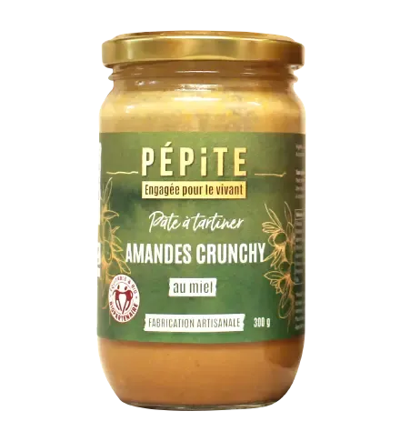 La pâte à tartiner amandes crunchy au miel de la vallée de Pinoso en Espagne