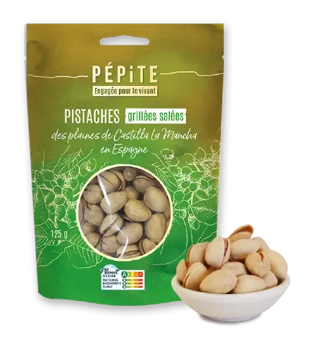 Les pistaches grillées salées  des plaines de Castilla la Mancha en Espagne