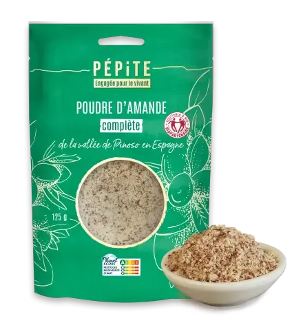 La poudre d'amande complète de la vallée de Pinoso en Espagne