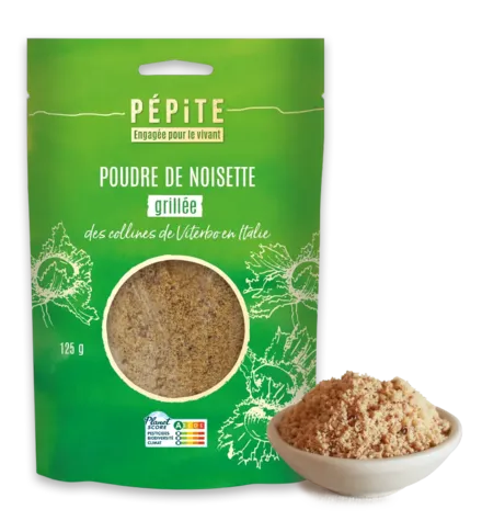 La poudre de noisette grillée des collines de Viterbo en Italie
