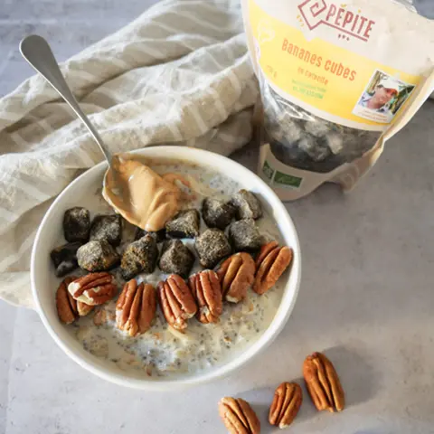 Porridge Pécan - cubes de banane